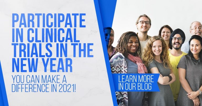 Participate in clinical trials in the new year, group of diverse people